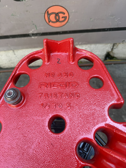 Ridgid 450 Tristand Portable Chain Pipe Vise 1/8" to 5" Tripod Stand Nice #4