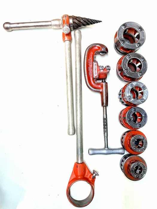 Ridgid 12-R 1/2" to 2" Pipe Threader Set Die Heads Ratchet Cutter Reamer 12R #3