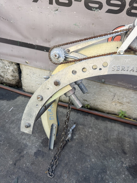 H & M Pipe Beveling Machine 12"-20" w/ Chain Dogs Torch Holder.  Nice Shape. #3
