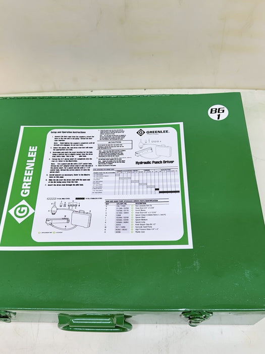 Greenlee 7310SB Slug Buster KO Knockout Punch Set 1/2" - 4" , 767 Pump & Box BG2