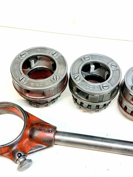 Ridgid 12-R Pipe Threader Die Head Set & Ratchet Head 12R  1/2" - 2" Dies #BG3