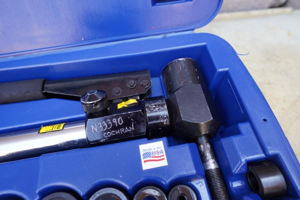 Current 90 Degree Hydraulic Punch Driver Knockout Set 1/2 to 2 inch Tested