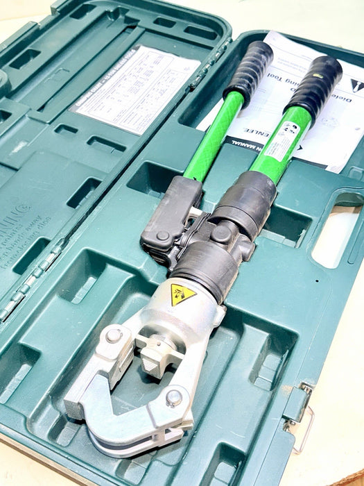 Greenlee HK12ID Dieless Crimping Tool Full Set With Case & Manual Green/Black