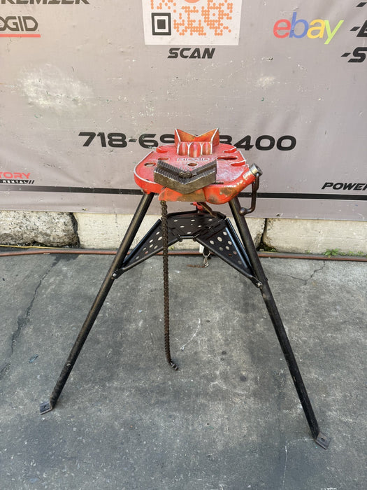 Ridgid 460 Tristand Portable Chain Pipe Vise 1/8" to 12" Tripod Stand.  NICE.
