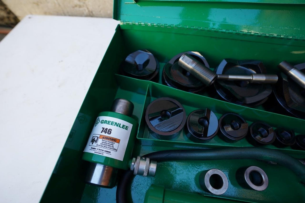 Greenlee 7310 1/2 to 4 inch Hydraulic Knock Out Punch and Die Set #1 tested