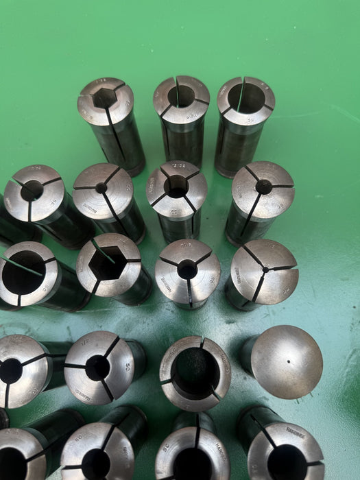 HARDINGE 5C Collets - Total of 28 Collets - Threaded Inner/Outer - Very NICE