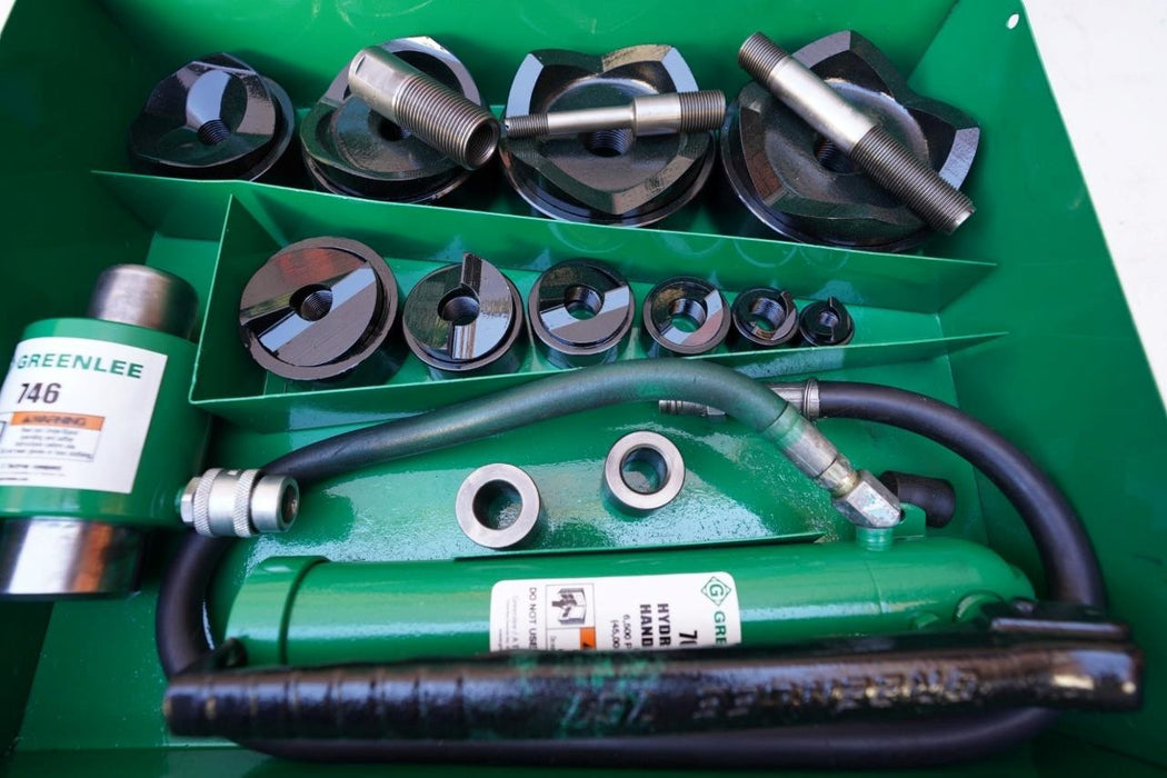 Greenlee 7310 1/2 to 4 inch Hydraulic Knock Out Punch and Die Set #1 tested