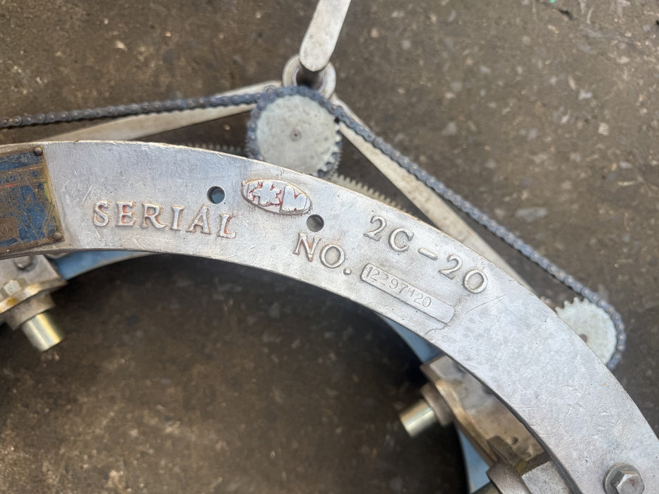 H & M Pipe Beveling Machine 12"-20" w/ Chain Dogs Torch Holder.  Nice Shape. #1
