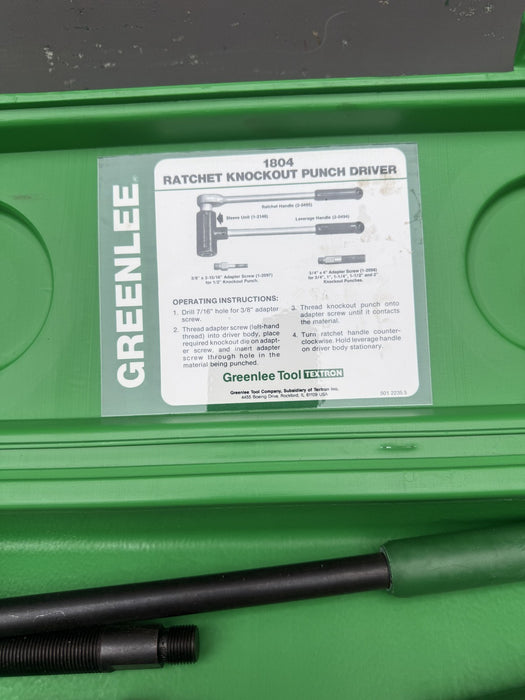 Greenlee 1804 SB  Ratchet Punch Driver.  Knockout.  Brand New.  #2