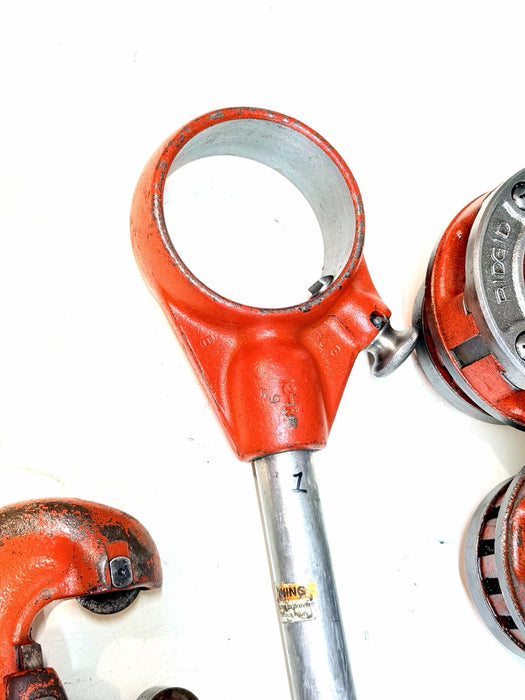 Ridgid 12-R 1/2" to 2" Pipe Threader Set Die Heads Ratchet Cutter Reamer 12R #1