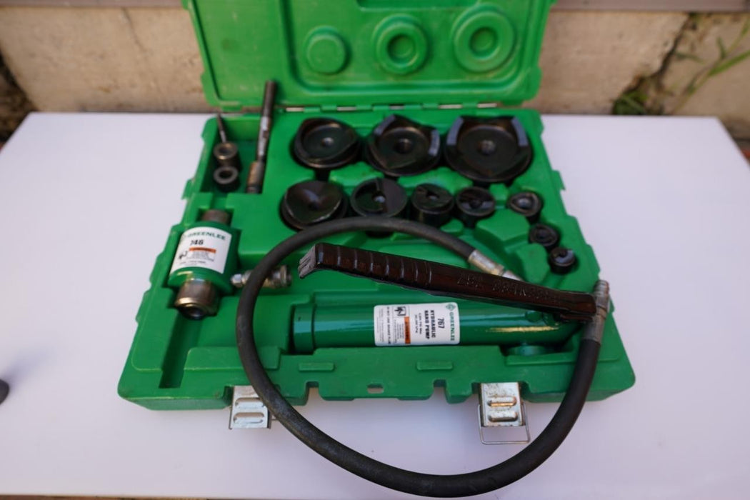 Greenlee 7310 1/2 to 4 inch Hydraulic Knock Out Punch and Die Set #2 tested