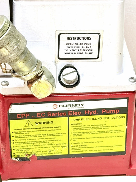 Burndy EPP-10EC Series Hyd Electric Pump 10k psi + Case & Hose Crimper Mint BG10