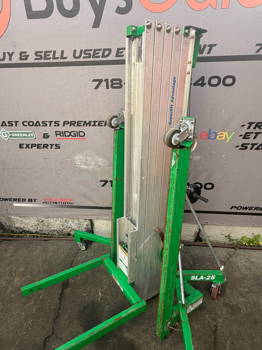 Genie Superlift Advantage SLA-25 Material Lift 26ft Height 650lb Capacity Used