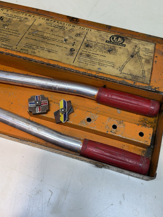 Thomas & Betts T&B TBM5 Compression Crimper Tool w/ 2 Color-Coded Dies & Case