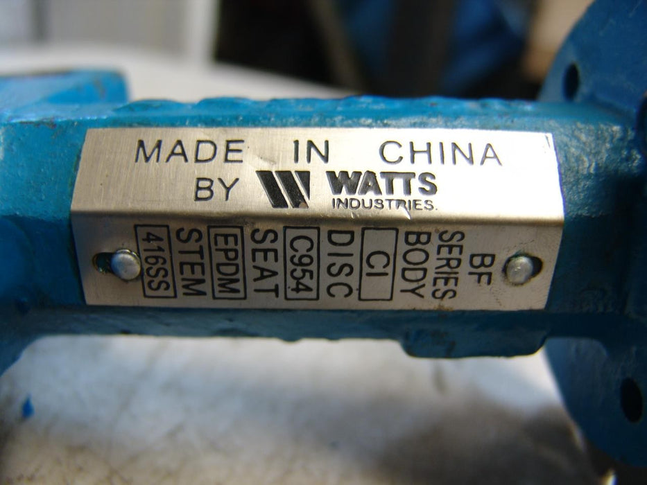 Watts 2 1/2" Butterfly Valve EPDM, BF Series NEW