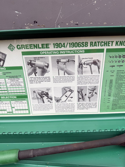 Greenlee 1904 Ratchet Knockout Punch Driver.  Brand New.  #2