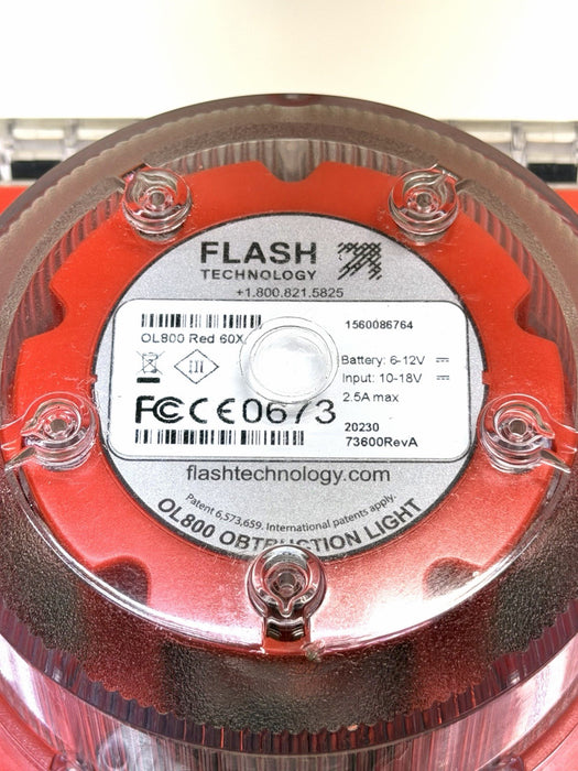 Flash Technology OL800 Red 60X Solar Obstruction Light FAA Compliant