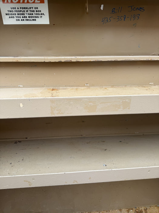 KNAACK 89 Piano-Style Jobsite Box 60"x30"x49" 47.8cu ft.  Good Condition.