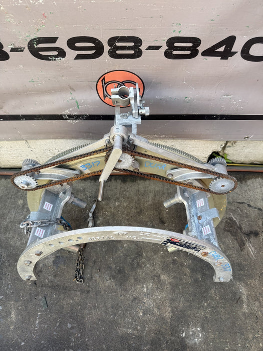 H & M Pipe Beveling Machine 12"-20" w/ Chain Dogs Torch Holder.  Nice Shape. #3