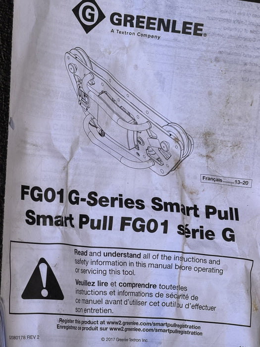 Greenlee G-Series Smart Pull FG1 for Cable Wire Tugger Puller BG3