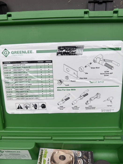 Greenlee 7905SBSP Speed Punch Knockout Kit with Quick Draw 90 Driver 3/4"-2" #3