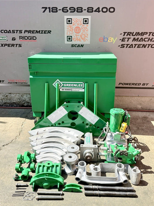 Greenlee 885 Hydraulic Pipe Bender 1-1/4 - 5 Rigid IMC, 960 Pump 1802 Table Mint