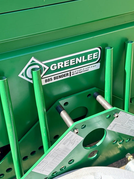 Greenlee 885 Hydraulic Pipe Bender 1-1/4 - 5 Rigid IMC, 960 Pump 1802 Table Mint