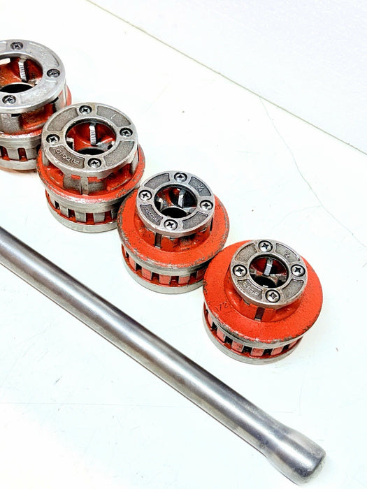 Ridgid 12-R Pipe Threader Die Head Set & Ratchet Head 12R  1/2" - 2" Dies #BG3