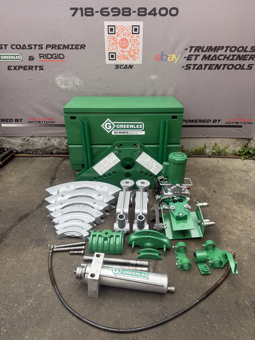 Greenlee 885 Hydraulic Pipe Bender 1-1/4”-5” Rigid & Bending Table.  GREAT SHAPE