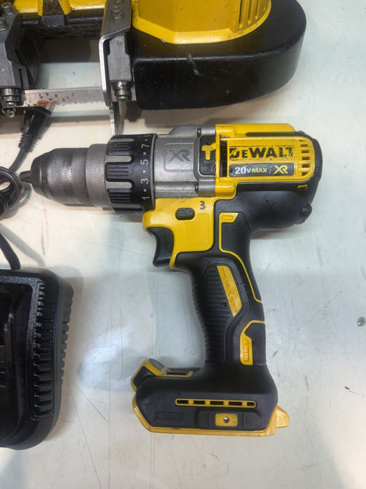 Dewalt DCD996 20V XR 1/2" Cordless Hammer Drill, DCS371 Band Saw, DCB115 Charger