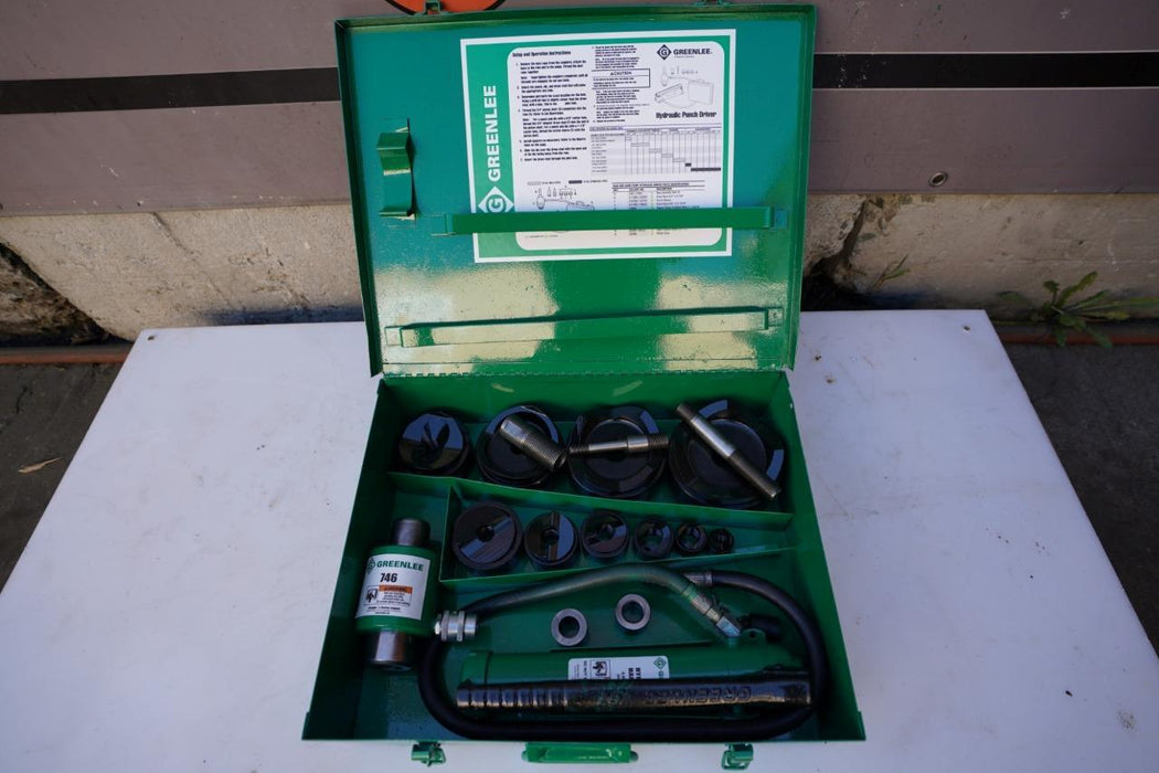Greenlee 7310 1/2 to 4 inch Hydraulic Knock Out Punch and Die Set #1 tested
