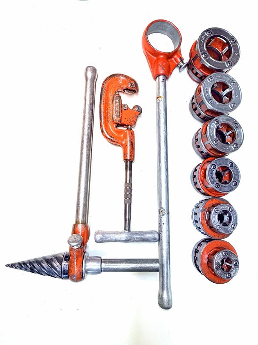 Ridgid 12-R 1/2" to 2" Pipe Threader Set Die Heads Ratchet Cutter Reamer 12R #1