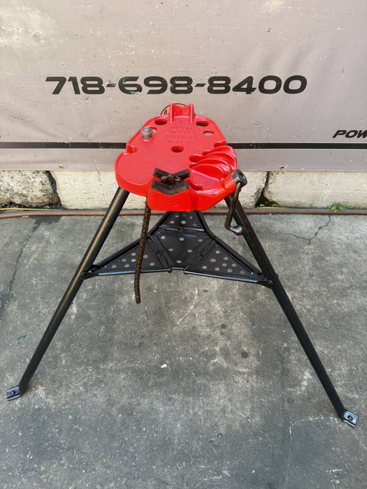 Ridgid 450 Tristand Portable Chain Pipe Vise 1/8" to 5" Tripod Stand Nice #4