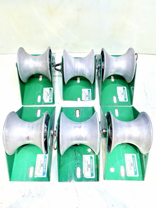 Greenlee 658 12"x5" Aluminum Alloy Tray-Type Sheave w/ Self Lubricating  Qty. 6