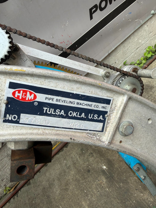 H&M Beveling Machine #4 20-26" Pipe w/ Torch Holder, Dogs - NO CHAIN