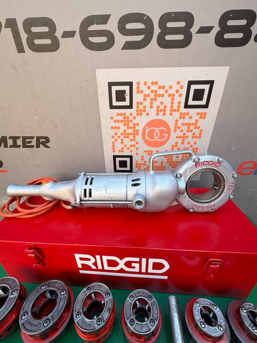 RIDGID Model 700 Power Drive Pipe Threader 12R Die Head Set 1/2-2 NPT Metal Case