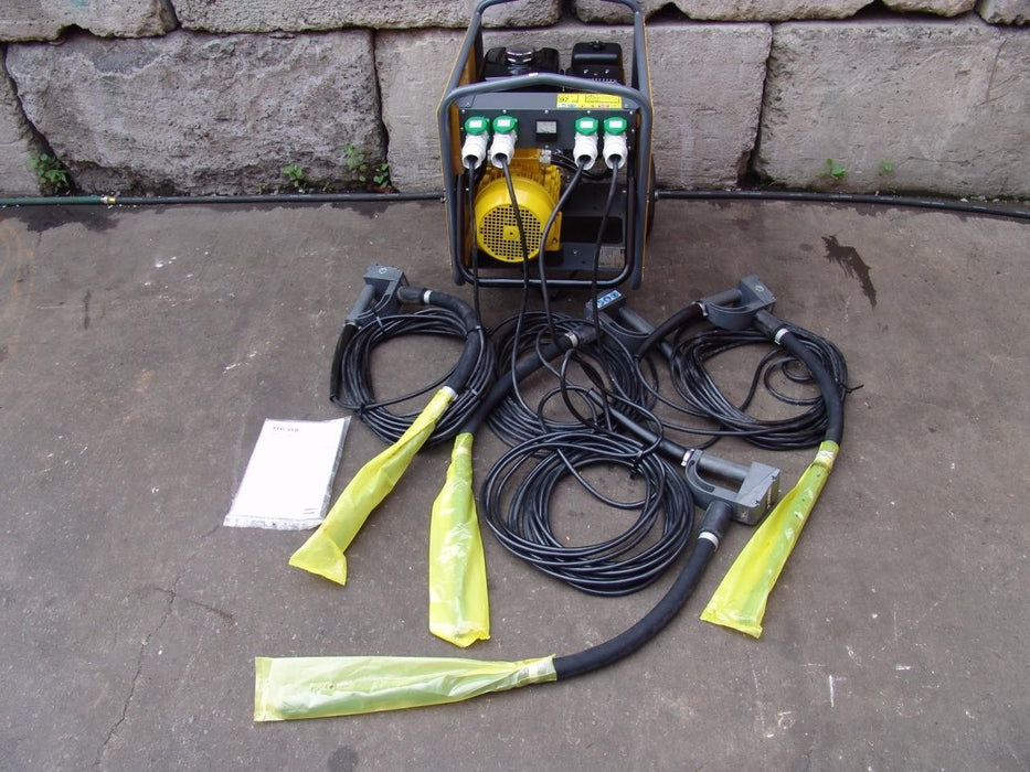 ATLAS COPCO CFG67 HIGH FREQUENCY HONDA GENERATOR WITH 4 CONCRETE VIBRATORS NEW!