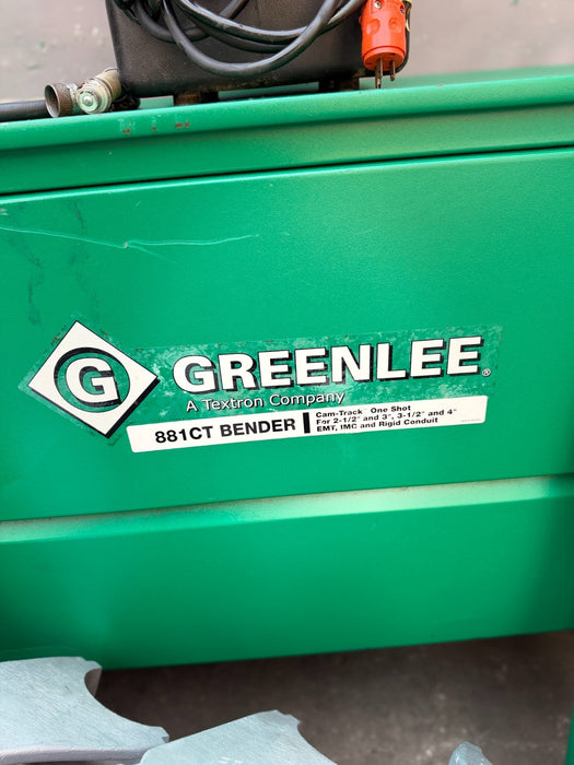 Greenlee 881CT Hydraulic Bender 2.5”-4” Rigid IMC EMT w/ 980 Pump 1813 Table