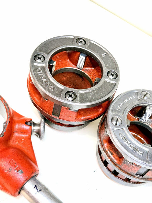 Ridgid 12-R 1/2" to 2" Pipe Threader Set Die Heads Ratchet Cutter Reamer 12R #1