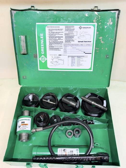 Greenlee 7310SB Slug Buster KO Knockout Punch Set 1/2" - 4" , 767 Pump & Box BG3