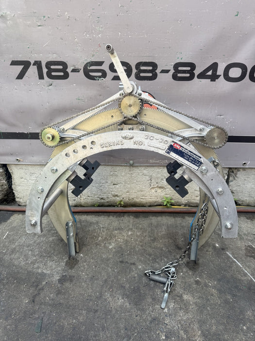H & M Pipe Beveling Machine 12"-20" w/ Chain Dogs Torch Holder.  Nice Shape. #2
