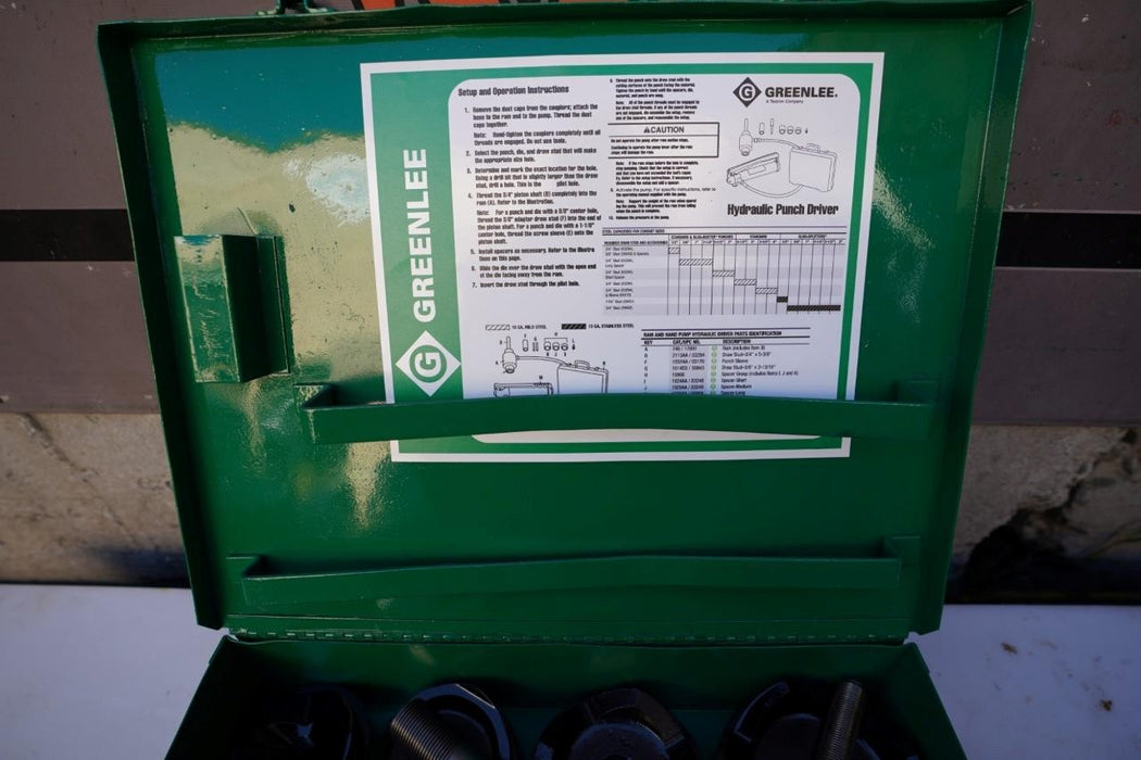 Greenlee 7310 1/2 to 4 inch Hydraulic Knock Out Punch and Die Set #4 tested