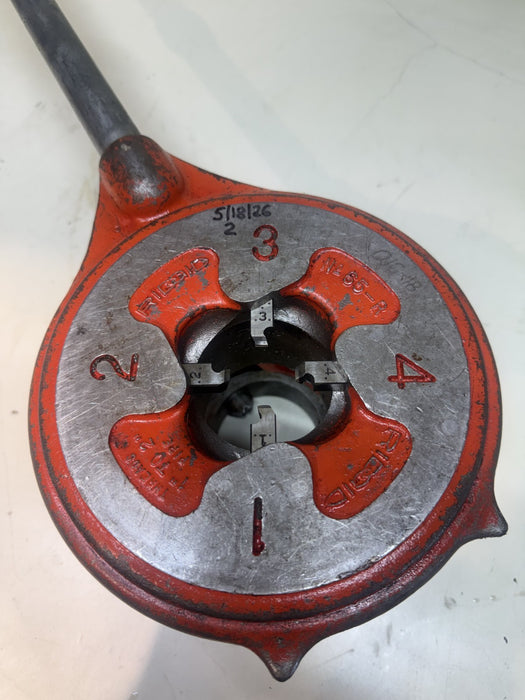 RIDGID Model 65-R  1 to 2" pipe threader treading die with handle made-in-USA #2