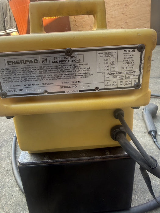 Enerpac Double  Acting PUJ3309B Electric Hydraulic Pump 10000psi 115V 1PH