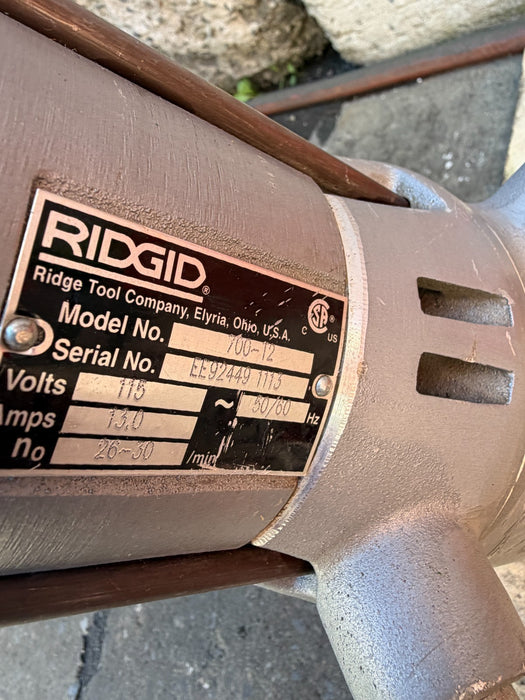 Ridgid 700 Pipe Threader Machine W/ith 1/2"-2" 12r Dies & Box #3