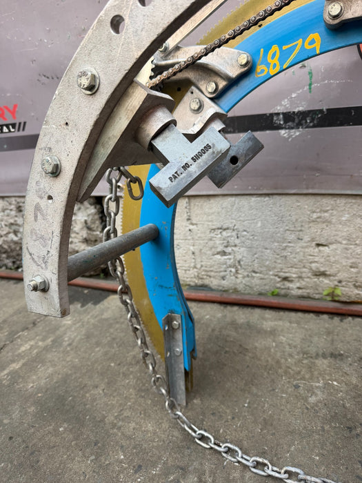 H & M Model #3 Aluminum Pipe Beveling Machine 12"-20" w/ Chain Dogs Torch Holder