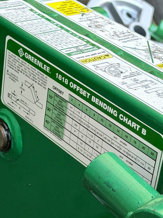 Greenlee 1818 Mechanical Conduit Bender EMT IMC Rigid  1/2” - 2" + 2” Rigid MINT