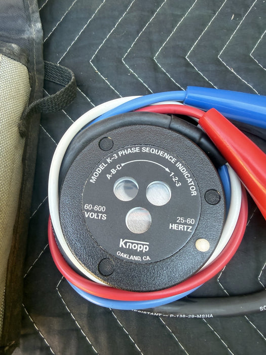 Knopp K-3 Phase Sequence Indicator, 60-600V With Case. Made in USA. Very nice #5