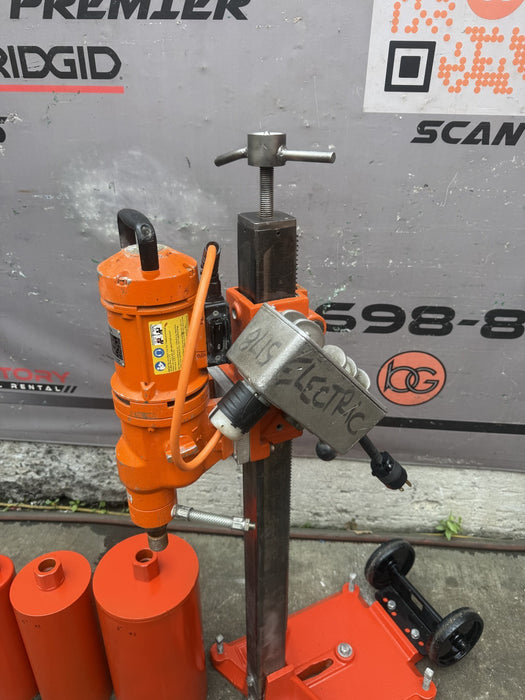 Weka DK22 Core Drill Motor and M2 Core Bore Stand with Bits.  Nice Shape. #2