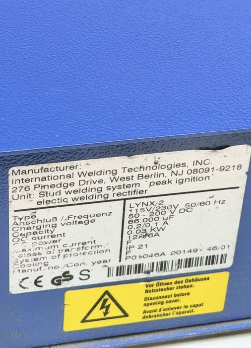 IWT LYNX2 Modular Aluminum & Steel Stud Welding Welder System #4-5/16 Capacity